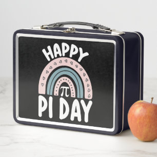 Happy Pi Day Boho Rainbow Math Mathematic Metal Lunch Box