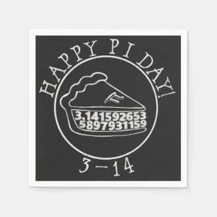 Happy Pi day chalkboard pie paper napkins