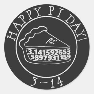 Happy Pi day chalkboard pie sticker