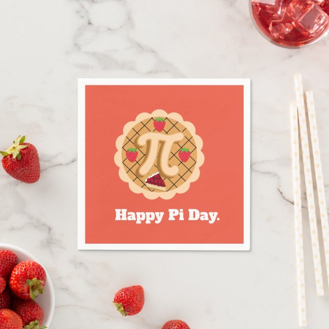 Happy Pi Day Cherry Pie Cute 3.14  Napkin (Insitu)