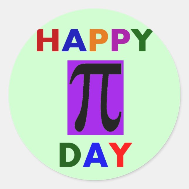 HAPPY PI DAY CLASSIC ROUND STICKER (Front)