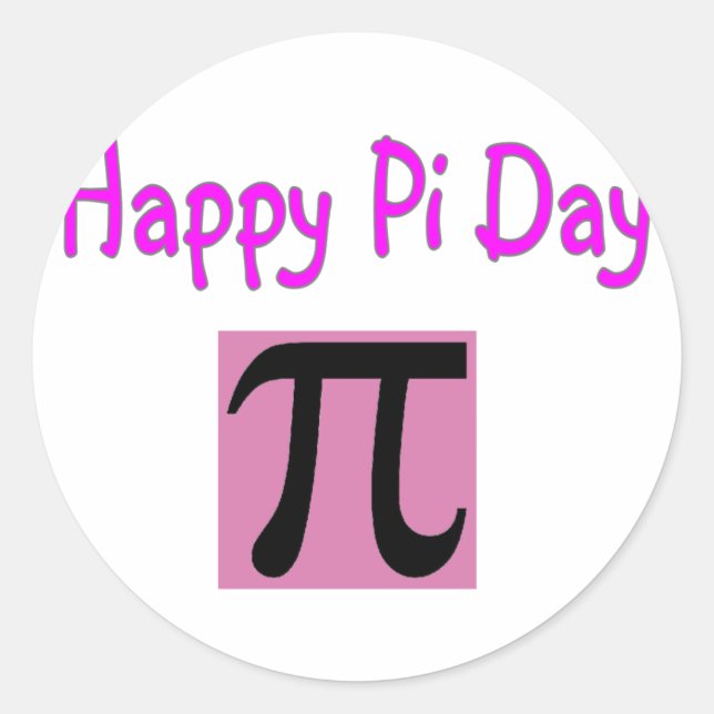 Happy Pi Day Classic Round Sticker (Front)