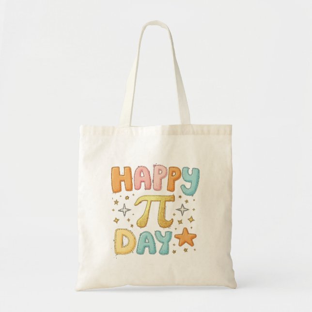 Happy Pi Day Cute Pastel Design Tote Bag (Front)
