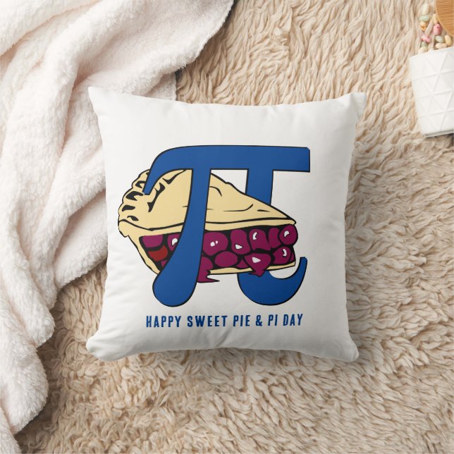 HAPPY PI DAY Fun Sweet Cherry Pie Cushion (Blanket)