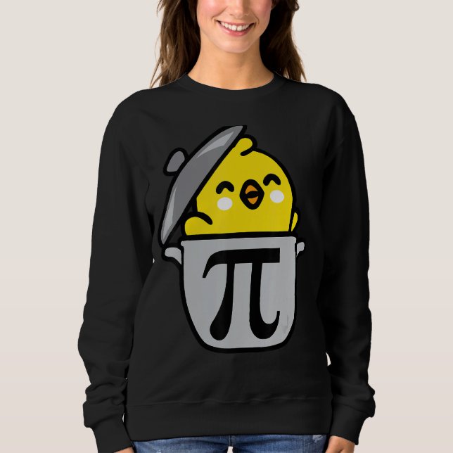Happy Pi Day Funny Chicken Pot Pie 3.14 Science Ma Sweatshirt (Front)