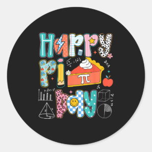 Happy Pi Day Funny Math Coach Teacher Pi Day Boys Classic Round Sticker