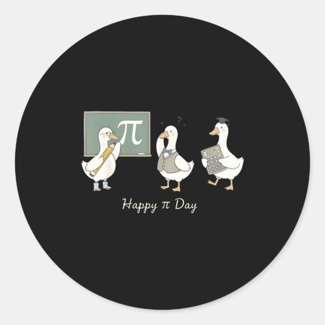 Happy Pi Day Funny Pi Day Math Teacher Internation Classic Round Sticker (Front)