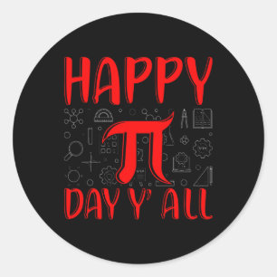 Happy Pi Day Funny Pi Symbol Men Women Pie Classic Round Sticker