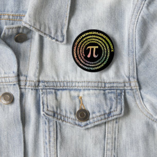 Happy Pi Day Funny School Math Spiral Text 6 Cm Round Badge