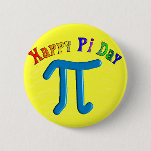 Happy Pi Day Gifts, Unique Embossed Design 6 Cm Round Badge