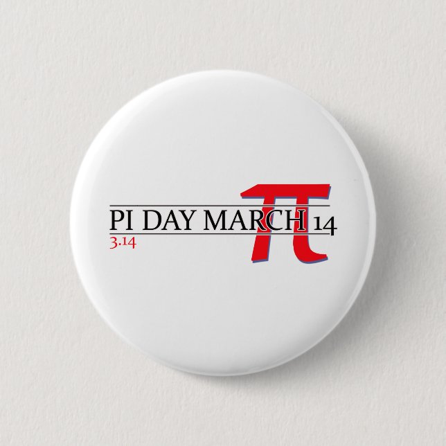 Happy Pi Day March 14 6 Cm Round Badge (Front)