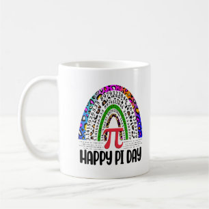 Happy Pi Day Mathematic Leopard Rainbow Coffee Mug