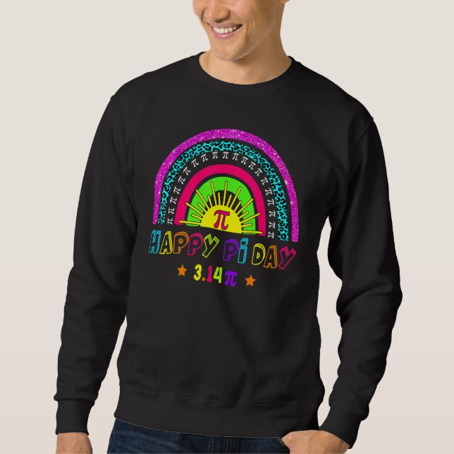 Happy Pi Day Mathematic Math Teacher  Leopard Rain Sweatshirt (Front)