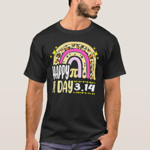 Happy Pi Day Mathematic Math Teacher Leopard Rain T-Shirt