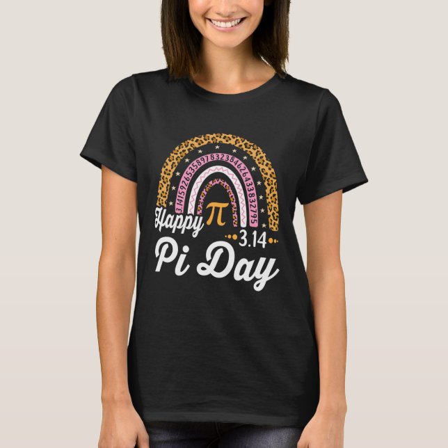 Happy Pi Day Mathematic Math Teacher Student Leopa T-Shirt (Front)
