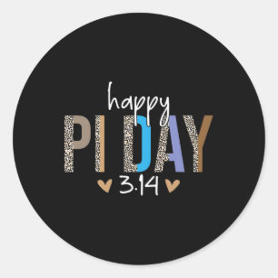 Happy Pi Day Mathematics Math Teacher Leopard Pi 3 Classic Round Sticker