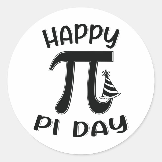 Happy Pi Day National Birthday Math Geek Symbol Classic Round Sticker (Front)