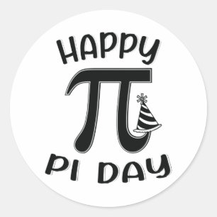 Happy Pi Day National Birthday Math Geek Symbol Classic Round Sticker
