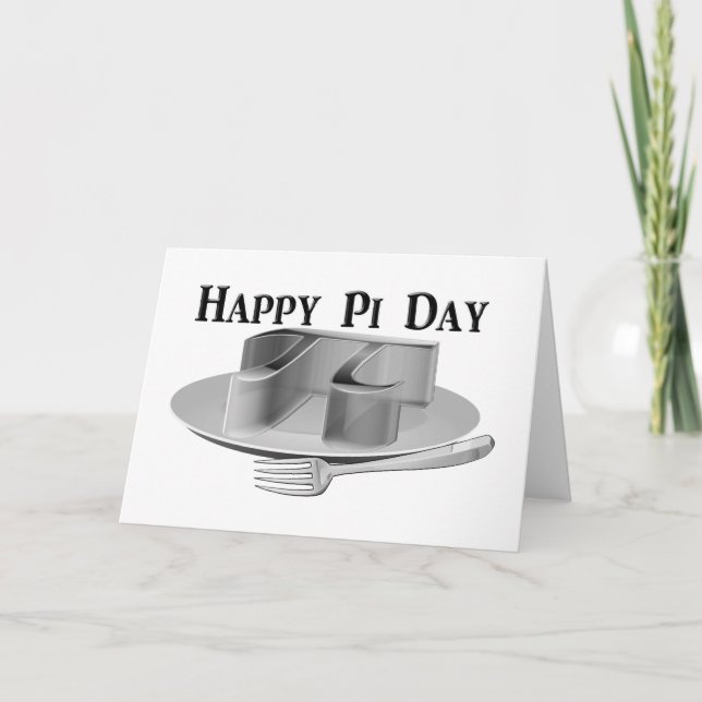Happy Pi Day - Pi on a Silver Platter Card (Front)