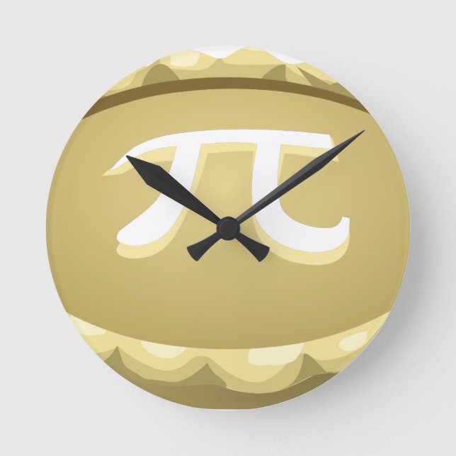 happy pi day pie round clock (Front)