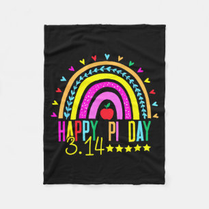 Happy Pi Day Rainbow 3,14 Pi Number Math Teacher S Fleece Blanket