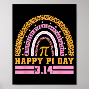 Happy Pi Day Rainbow 3,14 Pi Number Math Teacher S Poster