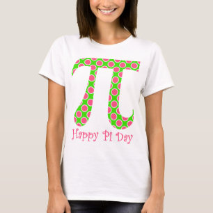 Happy Pi Day Retro Pink and Green T-Shirt