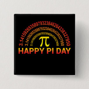 Happy Pi Day Symbol and Digits 15 Cm Square Badge
