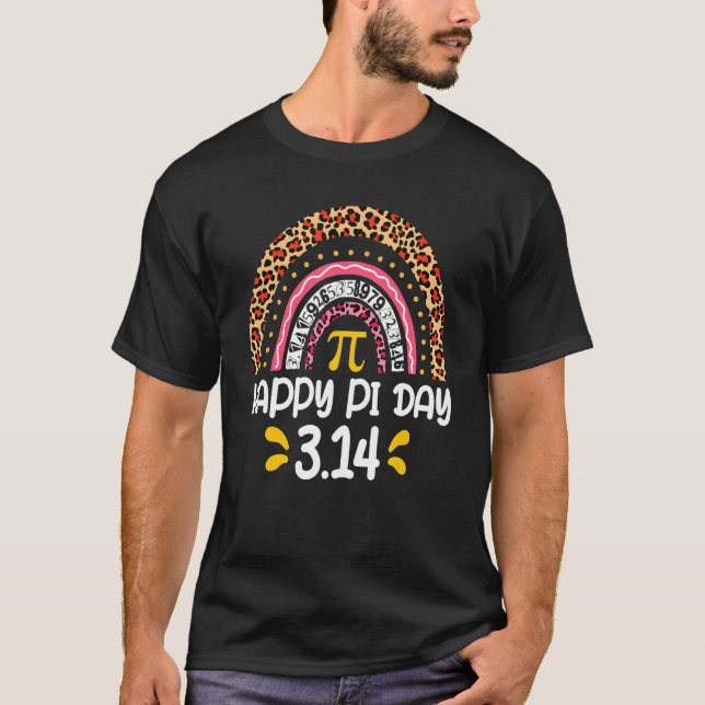 Happy Pi Day Teacher Pi Maths Symbol Pi Day Rainbo T-Shirt (Front)