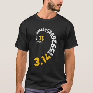 Happy Pi Day Vintage Spiral Pi Math Graphic For Pi T-Shirt