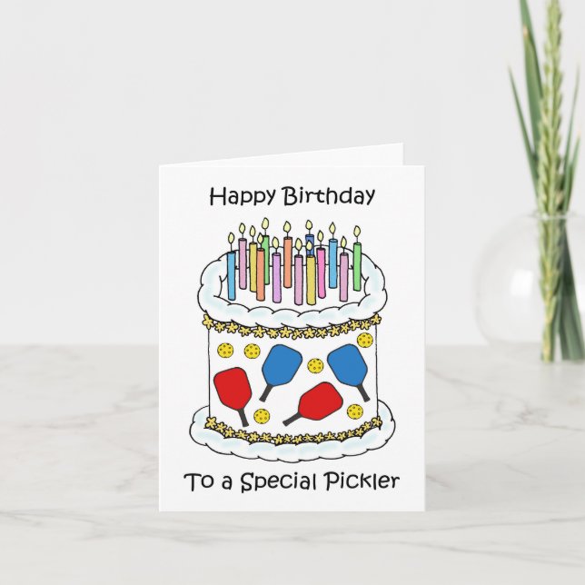 Happy Pickleball Birthday Card (Front)