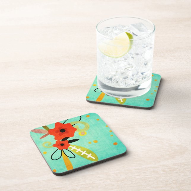 Happy Picnic Cork Coaster (Right Side)