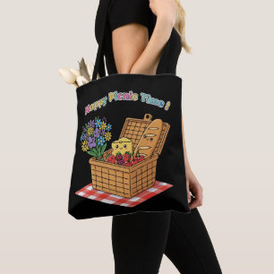 Happy Picnic Time! Cute Kawaii Food & Flowers Tote Bag