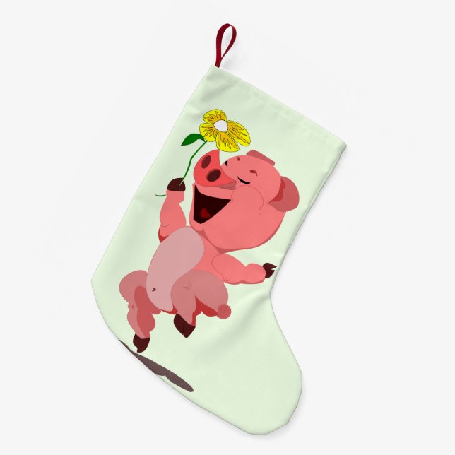Happy Pig Christmas Stocking (Front (Hanging))