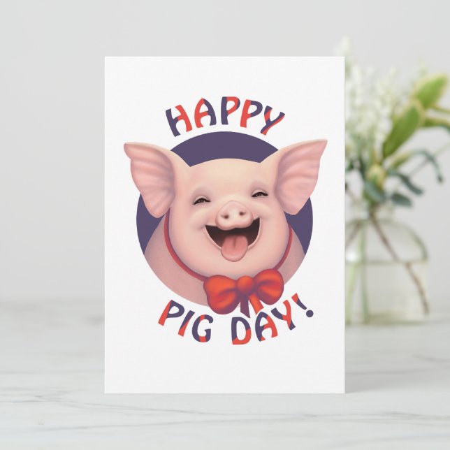 Happy Pig Day! Holiday Card (Standing Front)