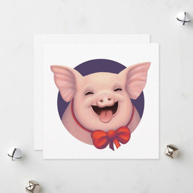 Happy Pig Day! Holiday Card (Front/Back In Situ)