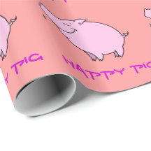 Happy Pig Glossy Wrapping Paper