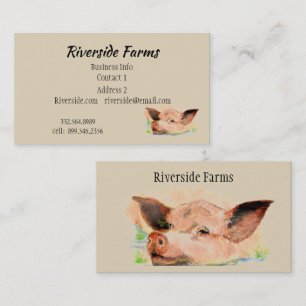 Happy Pig in Mud Farm Animal Business Business Card