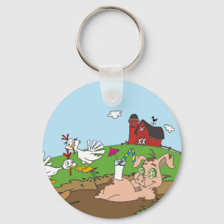 Happy Pig Key Ring