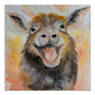 Happy Pig Photo Print