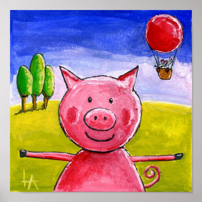 Happy Pig Poster (Front)