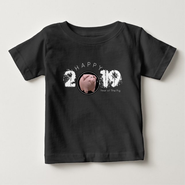 Happy PIg Year 2019 Original 3D Baby Tee (Front)