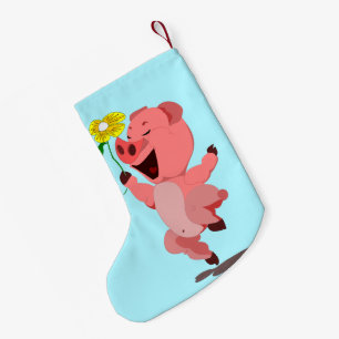 Happy Piggy - Choose your favourite colour - Small Christmas Stocking