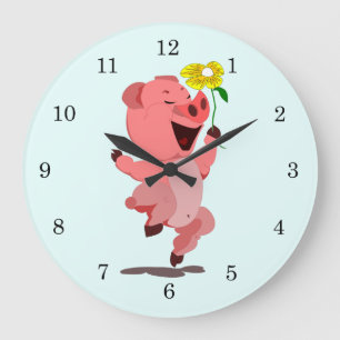 Happy Piggy Large Clock