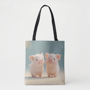 Happy Piggy Pair Tote Bag