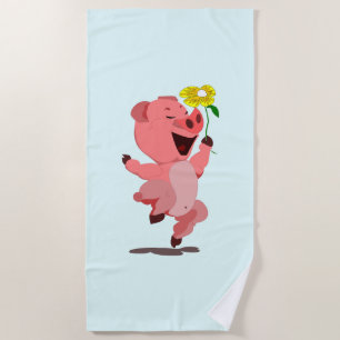 Happy Piggy with Daysy Beach Towel - Your Colours