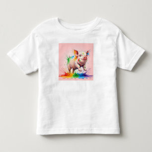 Happy Piglet by Natasha Us Toddler T-Shirt
