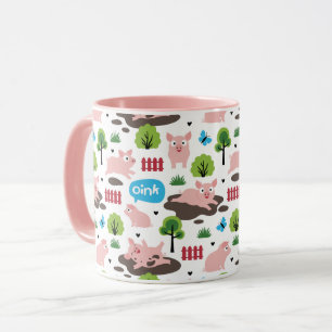 Happy Piglets In The Mud  Mug