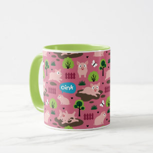 Happy Piglets In The Mud Mug