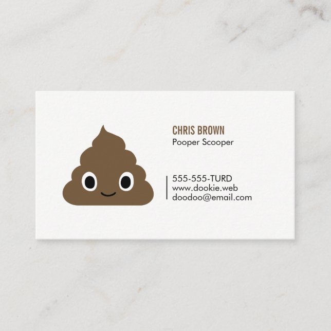 Happy Pile of Poo - Cute Poop Emoji | Funny Business Card (Front)